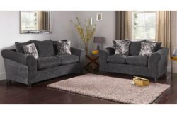 HOME New Clara Regular Fabric Sofa - Charcoal